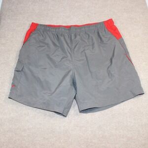 Laguna Originals Mens Gray Red Colorblock Swim Trunks‎ XL Cargo Pocket Mesh